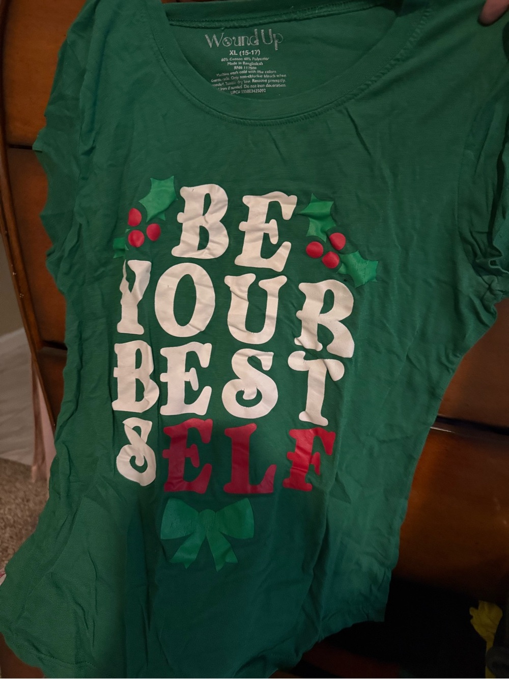 Wound Up Green Holiday 'Be Your Best Elf' Tee with Festive Graphics